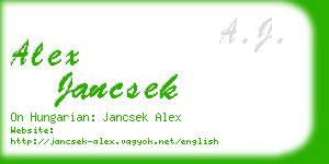 alex jancsek business card